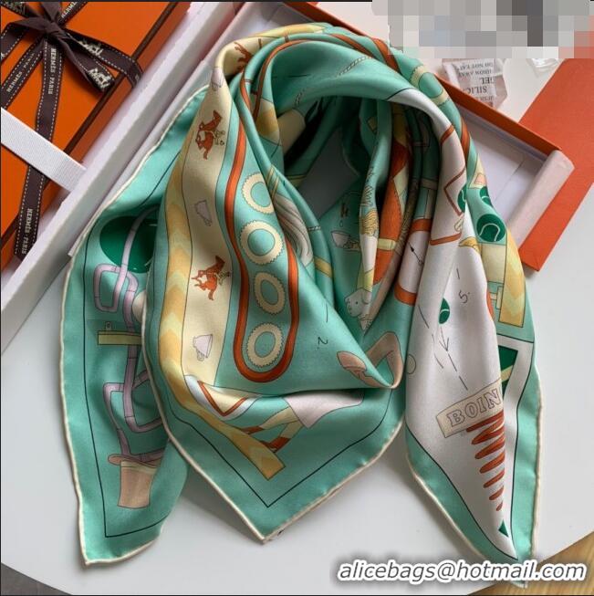 Buy Promotional Hermes Horse 100% Silk Square Scarf 90x90cm H51616 Green 2023