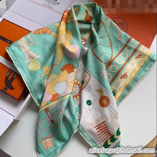 Buy Promotional Hermes Horse 100% Silk Square Scarf 90x90cm H51616 Green 2023