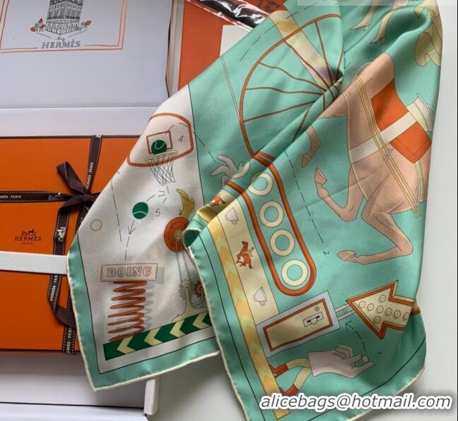 Buy Promotional Hermes Horse 100% Silk Square Scarf 90x90cm H51616 Green 2023