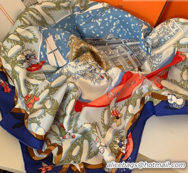 Top Quality Hermes 100% Silk Square Scarf 90x90cm H51614 Blue 2023