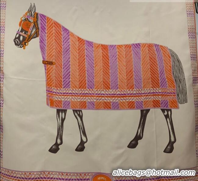 Low Cost Hermes Horse 100% Silk Square Scarf 90x90cm H51611 Orange 2023