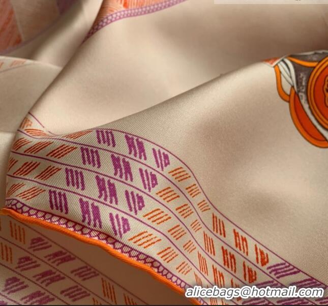 Low Cost Hermes Horse 100% Silk Square Scarf 90x90cm H51611 Orange 2023