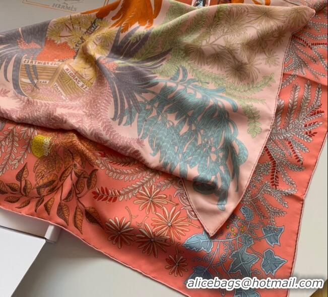 Inexpensive Hermes Le Jardin Des Peintres 100% Silk Square Scarf 90x90cm H51607 Pink 2023