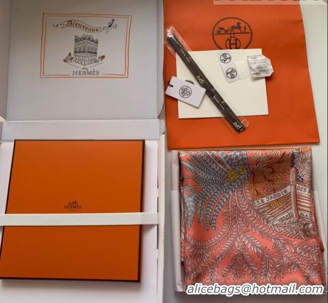 Inexpensive Hermes Le Jardin Des Peintres 100% Silk Square Scarf 90x90cm H51607 Pink 2023