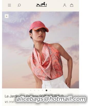 Inexpensive Hermes Le Jardin Des Peintres 100% Silk Square Scarf 90x90cm H51607 Pink 2023