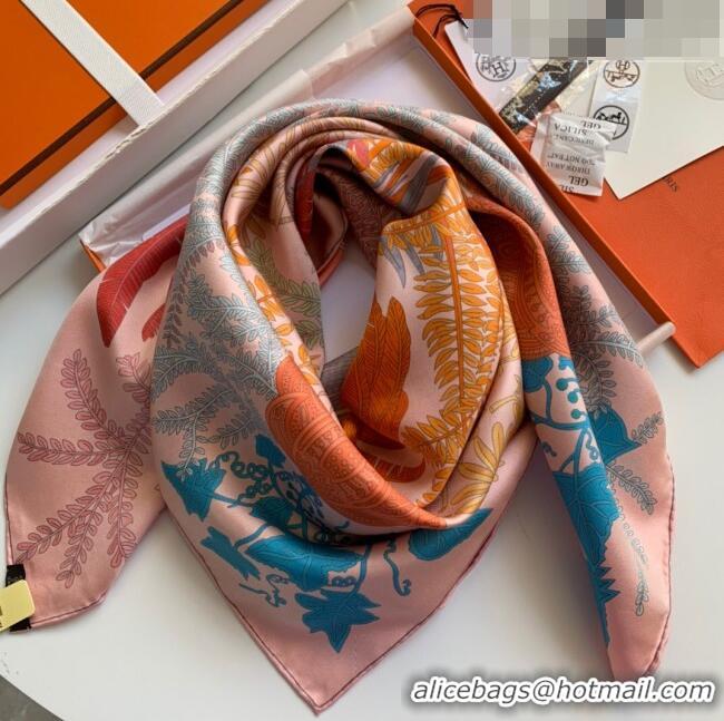 Inexpensive Hermes Le Jardin Des Peintres 100% Silk Square Scarf 90x90cm H51607 Pink 2023