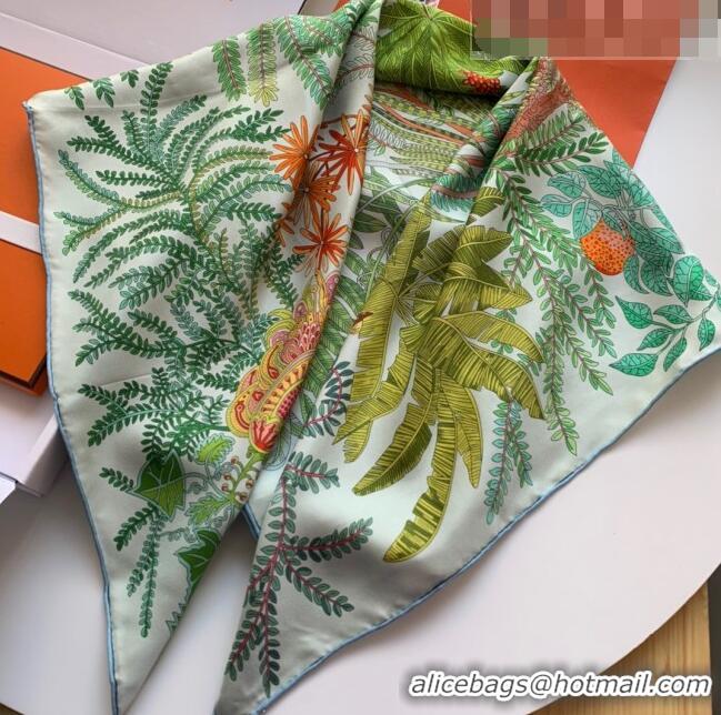 Good Taste Hermes Le Jardin Des Peintres 100% Silk Square Scarf 90x90cm H51606 Green 2023