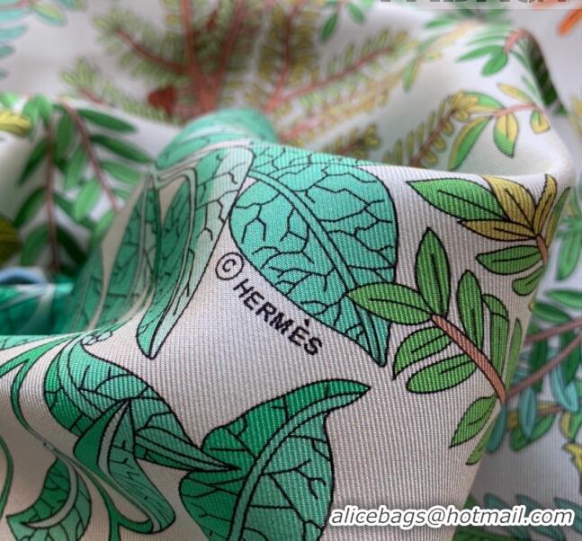 Good Taste Hermes Le Jardin Des Peintres 100% Silk Square Scarf 90x90cm H51606 Green 2023