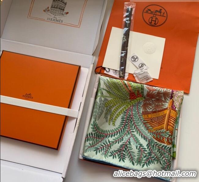 Good Taste Hermes Le Jardin Des Peintres 100% Silk Square Scarf 90x90cm H51606 Green 2023