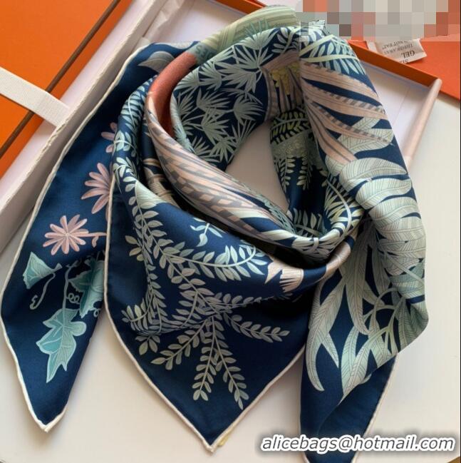 Super Quality Hermes Le Jardin Des Peintres 100% Silk Square Scarf 90x90cm H51605 Blue 2023