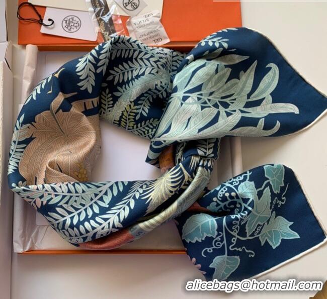 Super Quality Hermes Le Jardin Des Peintres 100% Silk Square Scarf 90x90cm H51605 Blue 2023