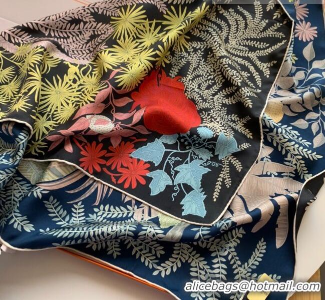 Super Quality Hermes Le Jardin Des Peintres 100% Silk Square Scarf 90x90cm H51605 Blue 2023