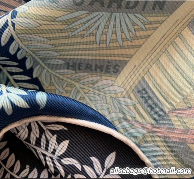 Super Quality Hermes Le Jardin Des Peintres 100% Silk Square Scarf 90x90cm H51605 Blue 2023