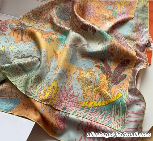 Unique Grade Hermes 100% Silk Square Scarf 90x90cm H51604 Yellow 2023