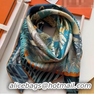 Buy Cheap Hermes 100% Silk Square Scarf 90x90cm H51603 Blue 2023