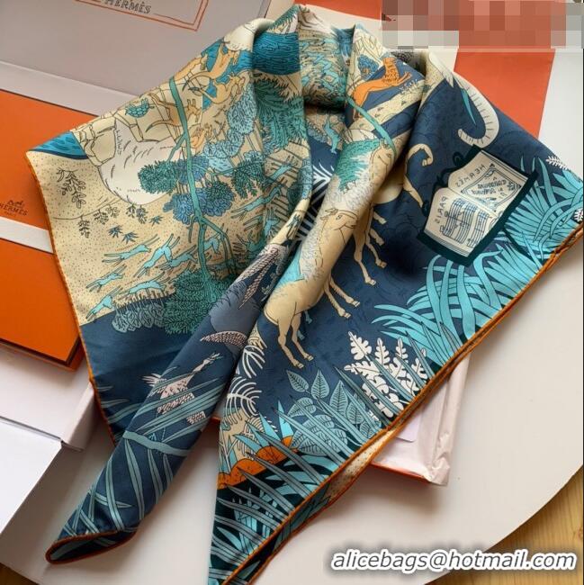 Buy Cheap Hermes 100% Silk Square Scarf 90x90cm H51603 Blue 2023