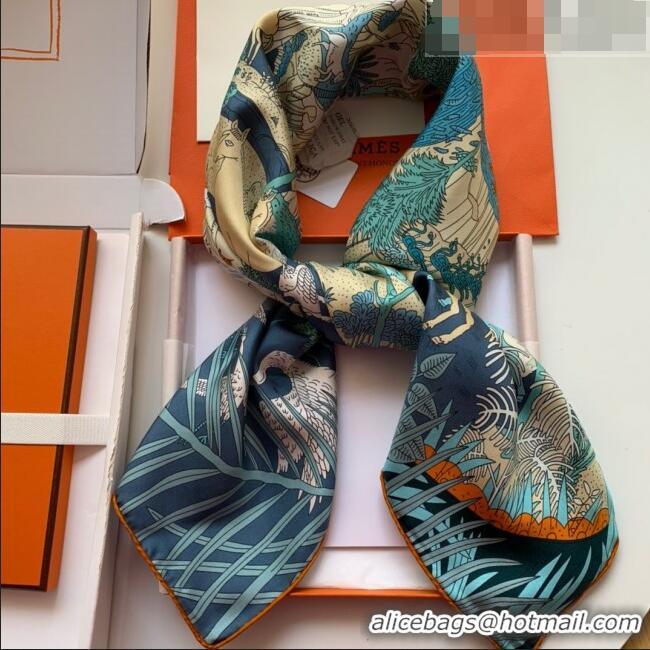 Buy Cheap Hermes 100% Silk Square Scarf 90x90cm H51603 Blue 2023