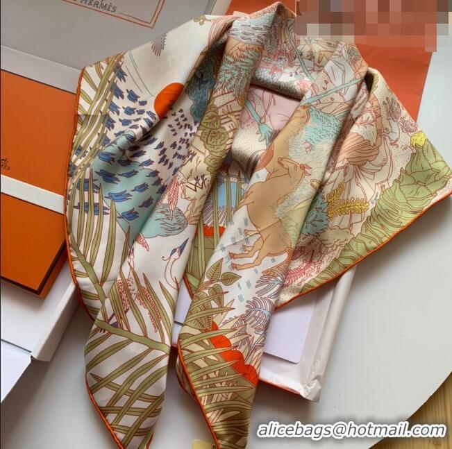 Reasonable Price Hermes 100% Silk Square Scarf 90x90cm H51602 Pink/Orange 2023