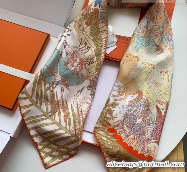 Reasonable Price Hermes 100% Silk Square Scarf 90x90cm H51602 Pink/Orange 2023