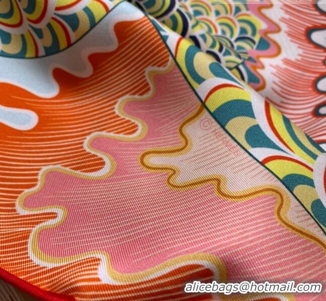 Promotional Hermes 100% Silk Square Scarf 90x90cm H51806 Orange 2023