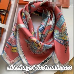 Buy Promotional Hermes 100% Silk Square Scarf 90x90cm H51803 Pink 2023