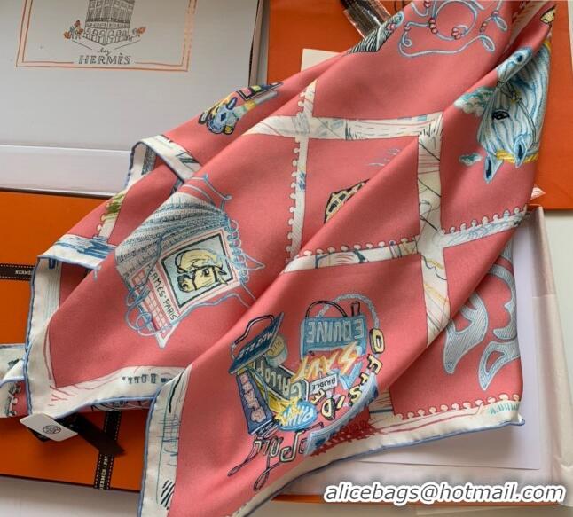 Buy Promotional Hermes 100% Silk Square Scarf 90x90cm H51803 Pink 2023