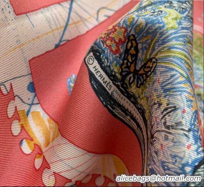 Buy Promotional Hermes 100% Silk Square Scarf 90x90cm H51803 Pink 2023