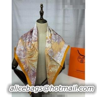 Buy Fashionable Hermes Silk Sqaure Scarf 90x90cm 061303 Orange 2023