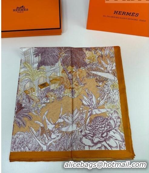 Buy Fashionable Hermes Silk Sqaure Scarf 90x90cm 061303 Orange 2023