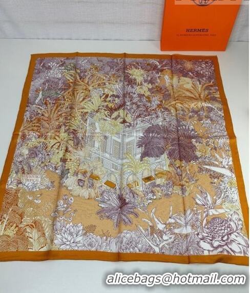 Buy Fashionable Hermes Silk Sqaure Scarf 90x90cm 061303 Orange 2023