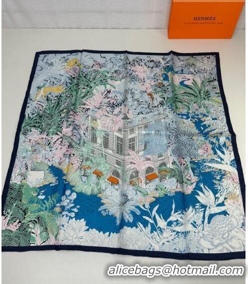 Well Crafted Hermes Silk Sqaure Scarf 90x90cm 061303 Blue 2023