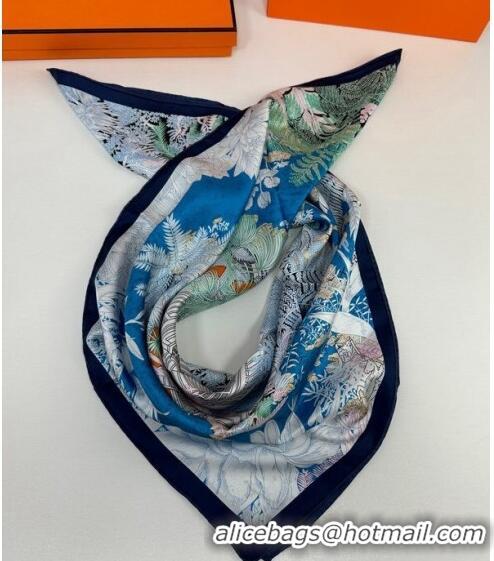 Well Crafted Hermes Silk Sqaure Scarf 90x90cm 061303 Blue 2023