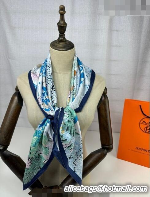 Well Crafted Hermes Silk Sqaure Scarf 90x90cm 061303 Blue 2023