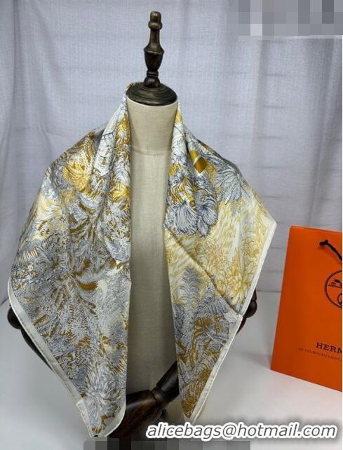 Luxurious Fashion Hermes Silk Sqaure Scarf 90x90cm 061303 Grey 2023