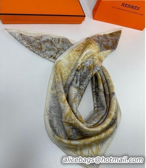 Luxurious Fashion Hermes Silk Sqaure Scarf 90x90cm 061303 Grey 2023