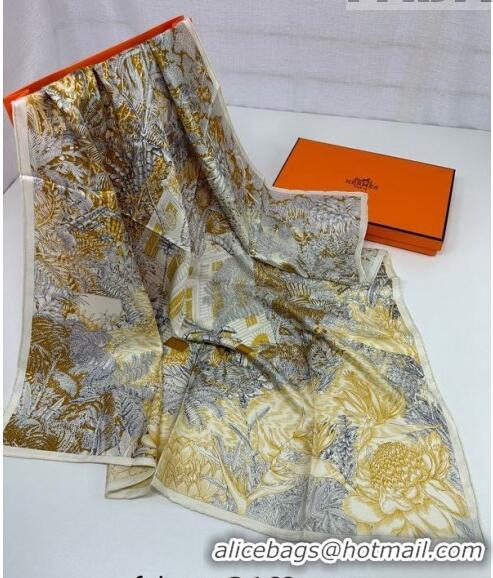 Luxurious Fashion Hermes Silk Sqaure Scarf 90x90cm 061303 Grey 2023