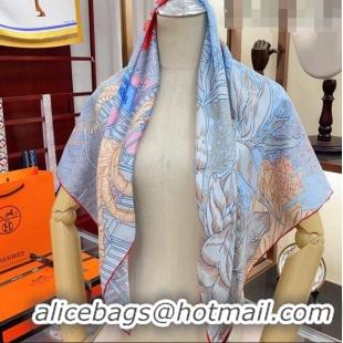 Grade Quality Hermes Silk Sqaure Scarf 90x90cm 061306 Blue 2023