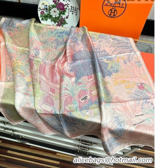 Well Crafted Hermes Silk Sqaure Scarf 90x90cm 061307 Pink 2023