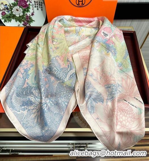 Well Crafted Hermes Silk Sqaure Scarf 90x90cm 061307 Pink 2023