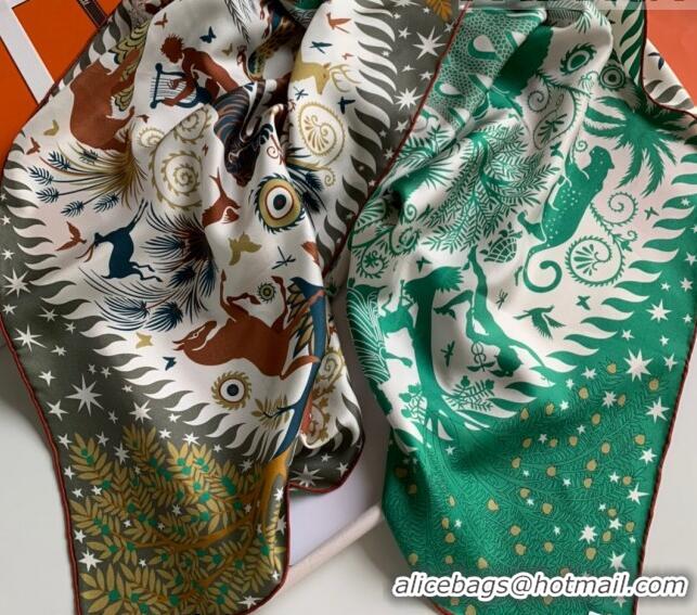 Super Quality Hermes Silk Sqaure Scarf 90x90cm 061309 Green 2023