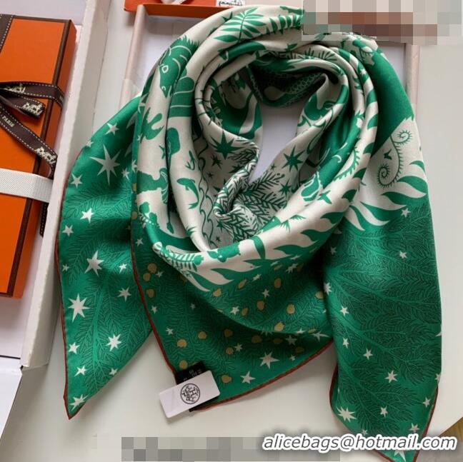 Super Quality Hermes Silk Sqaure Scarf 90x90cm 061309 Green 2023