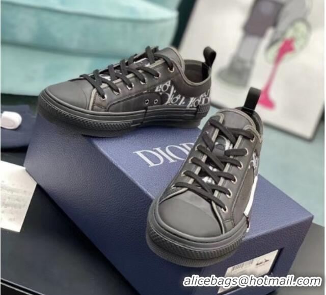 Sumptuous Dior B23 Low-top Sneakers in White Oblique Canvas Black 236212