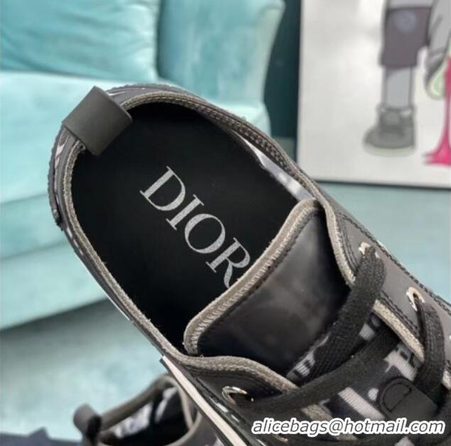 Sumptuous Dior B23 Low-top Sneakers in White Oblique Canvas Black 236212