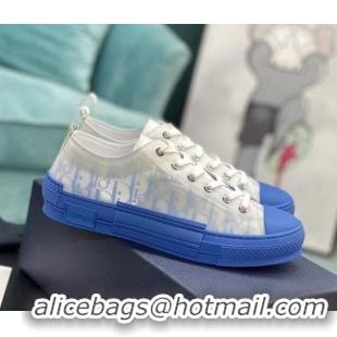 Stylish Dior B23 Low-top Sneakers in Oblique Canvas Blue/White 236211