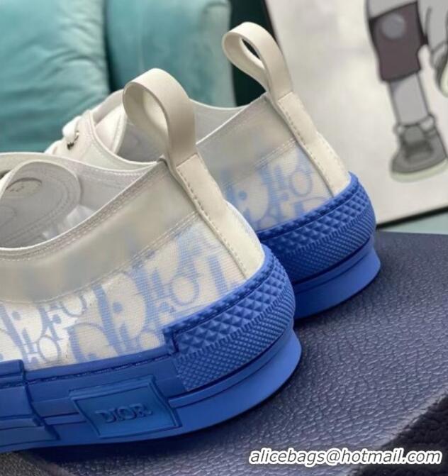 Stylish Dior B23 Low-top Sneakers in Oblique Canvas Blue/White 236211