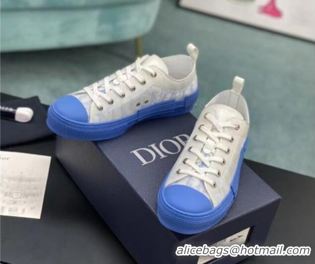 Stylish Dior B23 Low-top Sneakers in Oblique Canvas Blue/White 236211