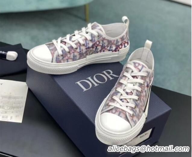 Best Grade Dior B23 Low-top Sneakers in Multicolor Oblique Canvas Red/Blue 236208