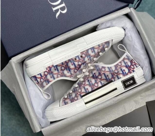 Best Grade Dior B23 Low-top Sneakers in Multicolor Oblique Canvas Red/Blue 236208