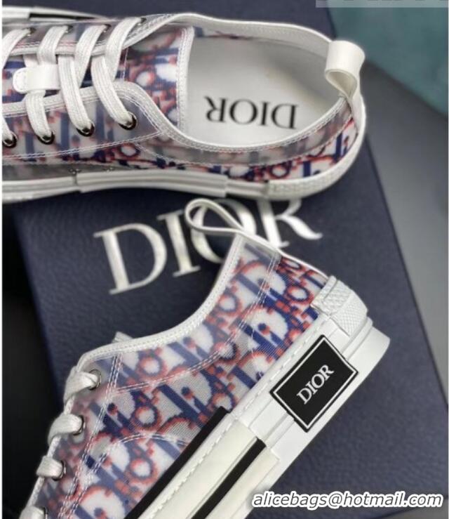 Best Grade Dior B23 Low-top Sneakers in Multicolor Oblique Canvas Red/Blue 236208