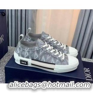 Classic Hot Dior B23 Low-top Sneakers in Dior Gray CD Diamond Canvas 236206